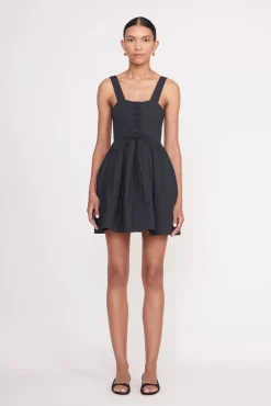 Poplin Shop<STAUD MINI SUTTON DRESS BLACK