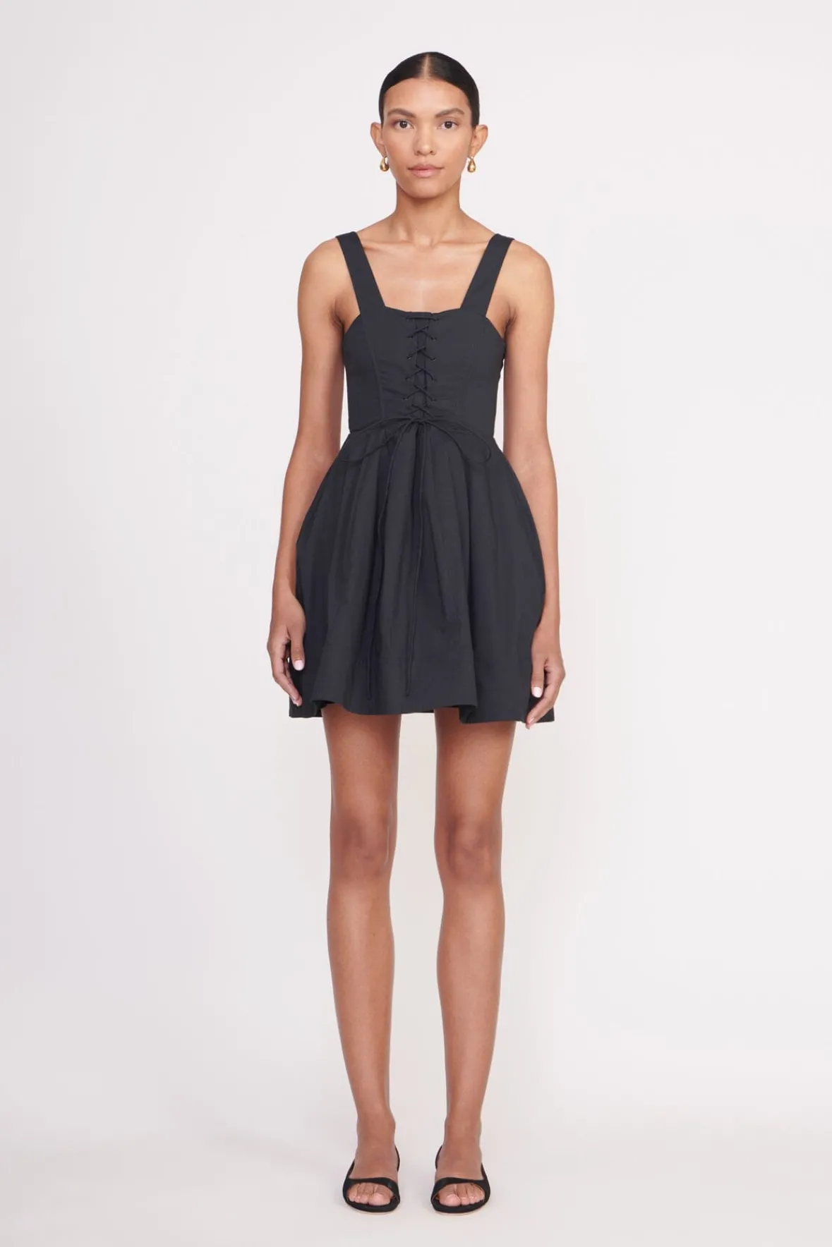 Poplin Shop<STAUD MINI SUTTON DRESS BLACK