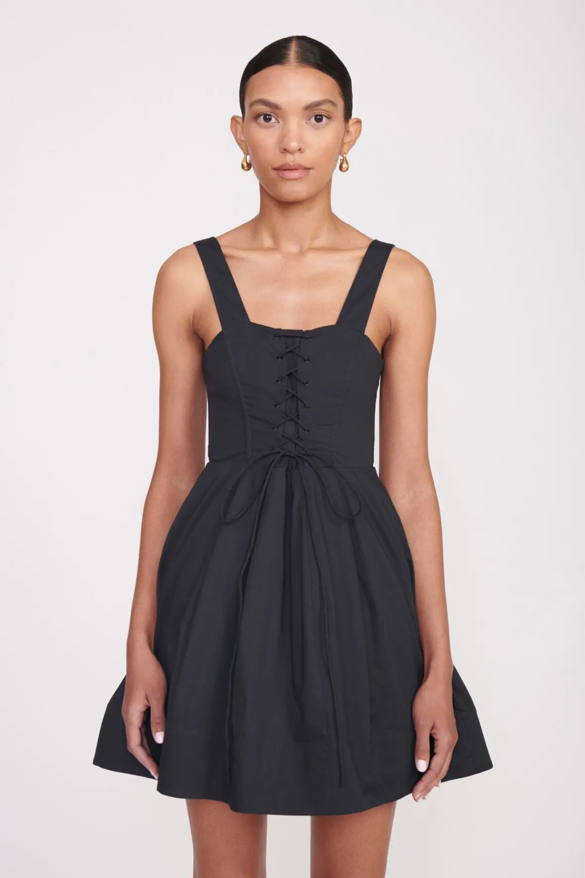Poplin Shop<STAUD MINI SUTTON DRESS BLACK