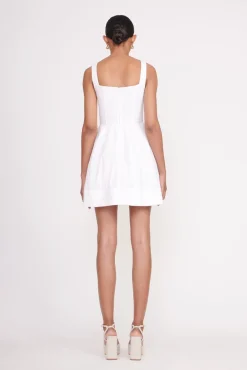 Poplin Shop<STAUD MINI SUTTON DRESS   WHITE