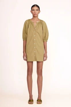Dresses<STAUD MINI VINCENT DRESS KHAKI