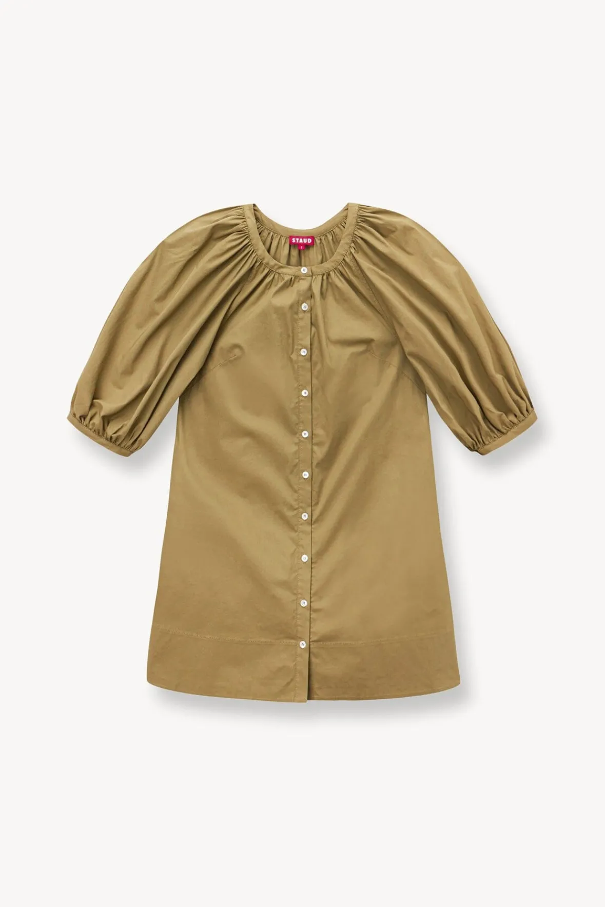 Dresses<STAUD MINI VINCENT DRESS KHAKI