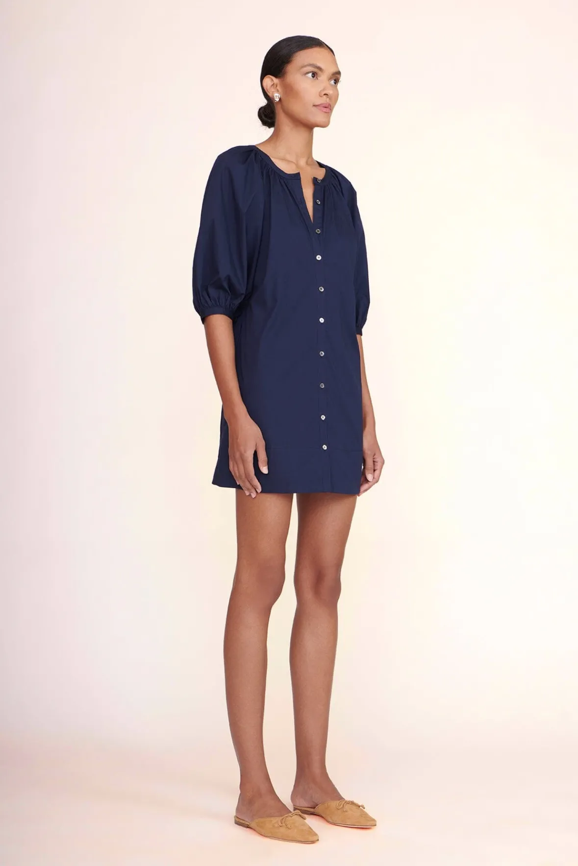 Poplin Shop|Dresses<STAUD MINI VINCENT DRESS NAVY