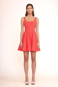 Poplin Shop<STAUD MINI WELLS DRESS   HIBISCUS