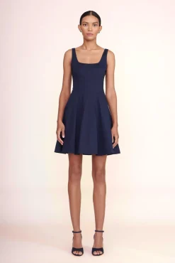 Best Sellers|Poplin Shop<STAUD MINI WELLS DRESS   NAVY