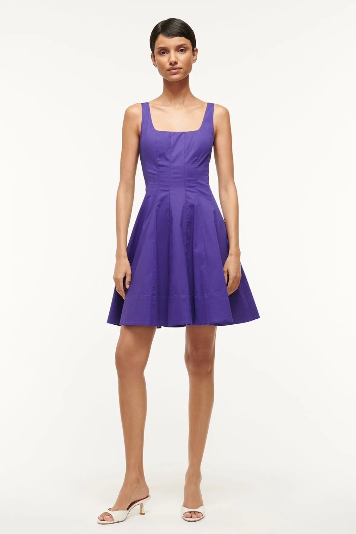 Poplin Shop|The Wells Dress<STAUD MINI WELLS DRESS VIOLET