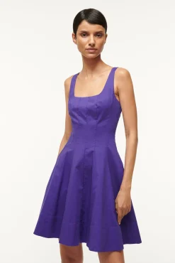 Poplin Shop|The Wells Dress<STAUD MINI WELLS DRESS   VIOLET