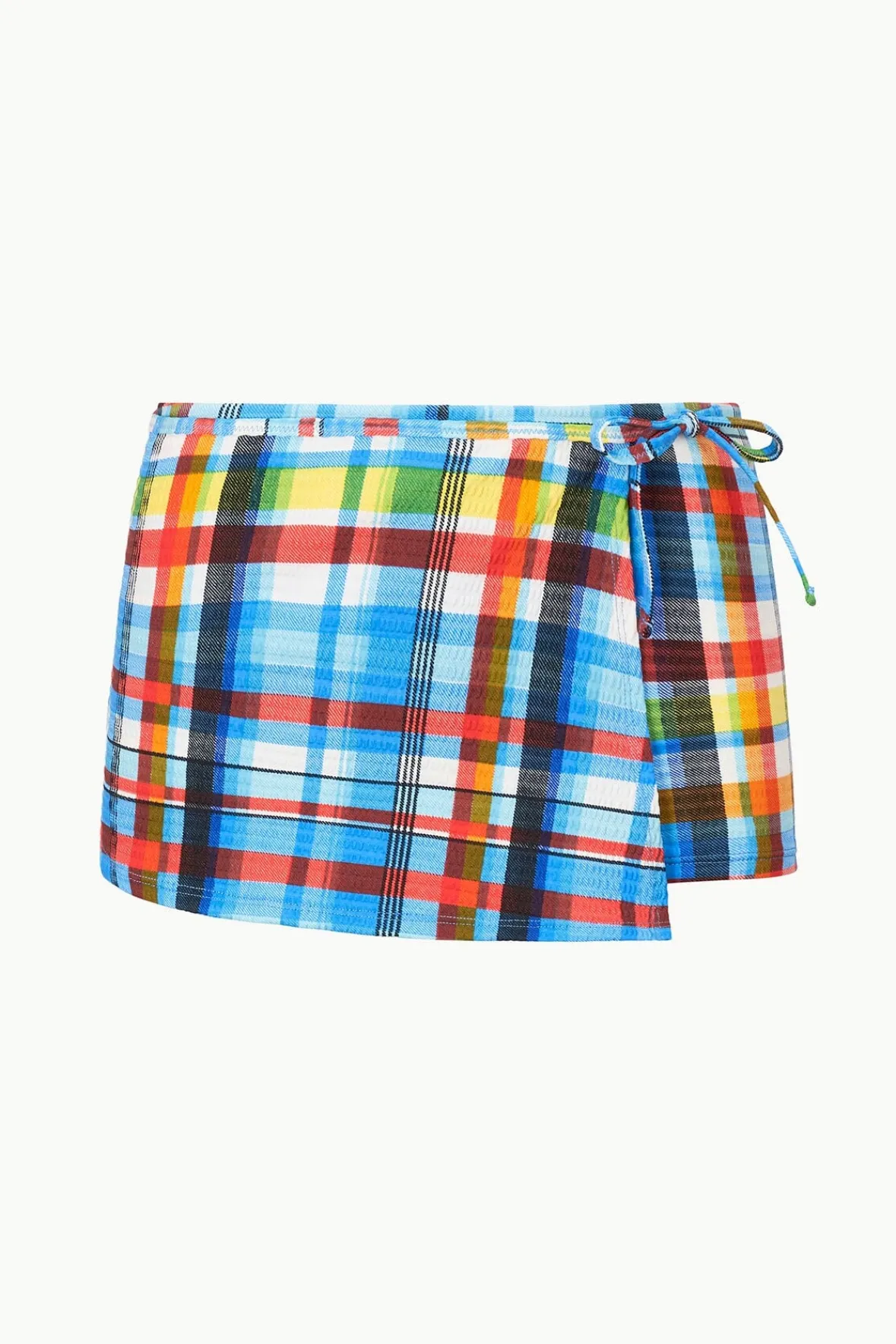 Bikinis<STAUD MIRA SWIM SKIRT MADRAS PLAID MADRASPLAID