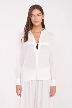 Cover-Ups<STAUD MIRIAM COVERUP TOP WHITE