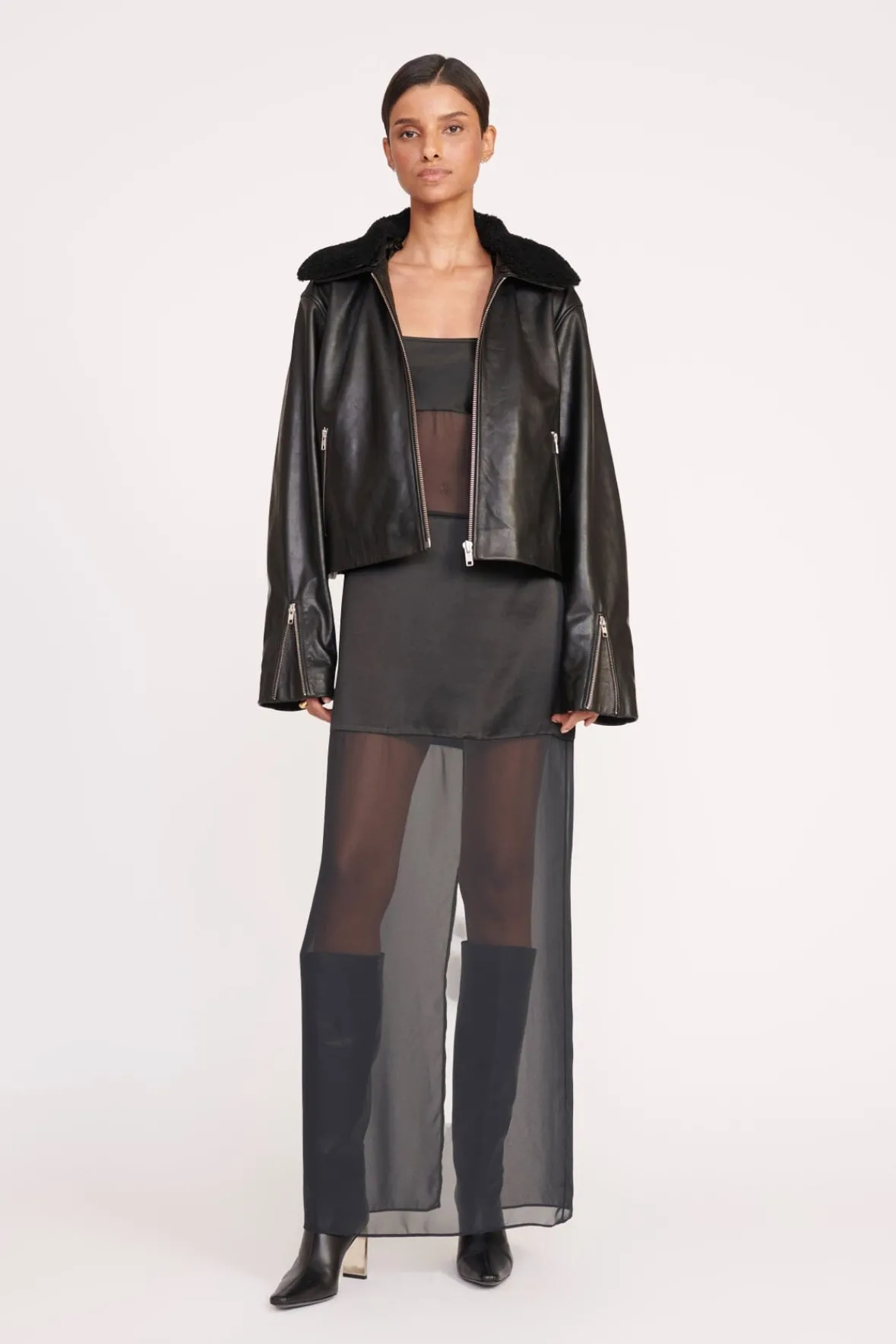 Dresses<STAUD MISTY DRESS BLACK
