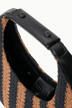 Moon<STAUD MOON BAG  BLACK TAN SEASHORE STRIPE BLACKTANSEASHORESTRIPE