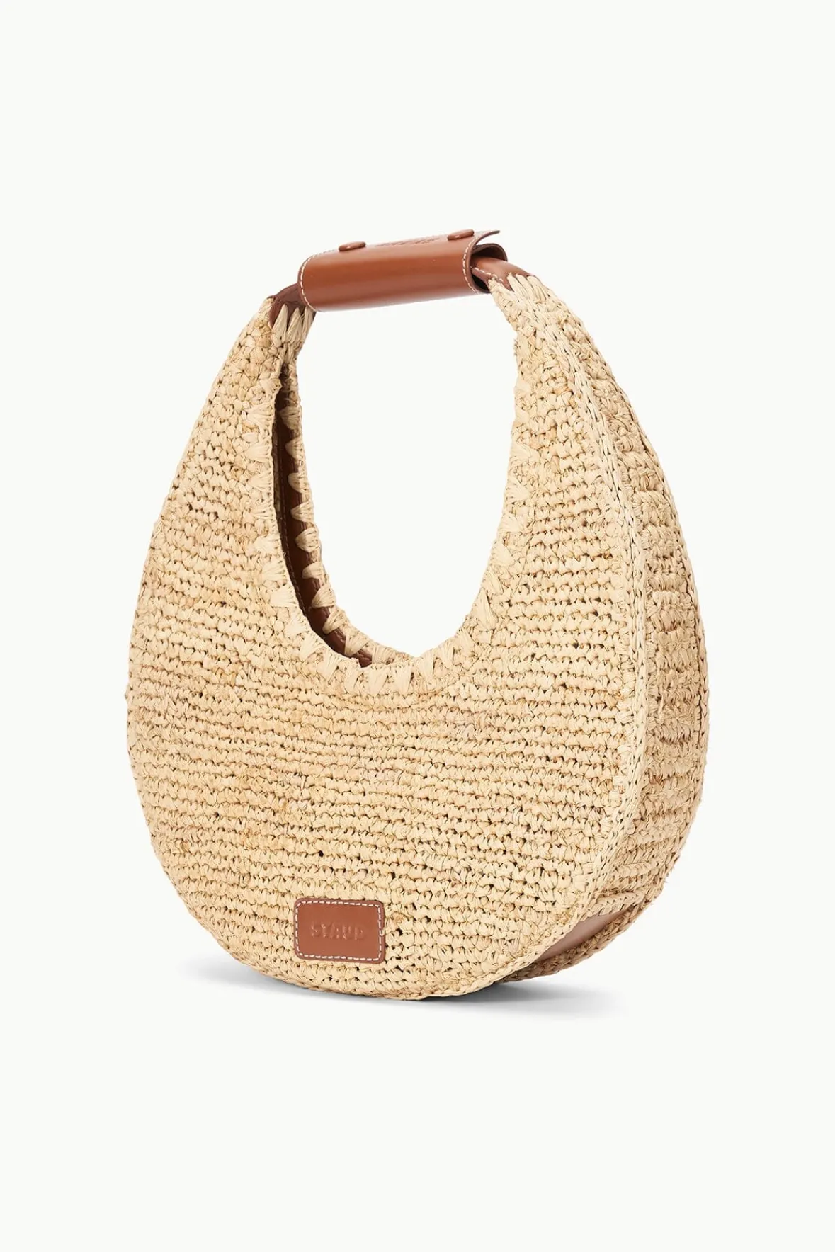 Moon|Shoulder<STAUD MOON RAFFIA BAG NATURAL RAFFIA NATURALTAN