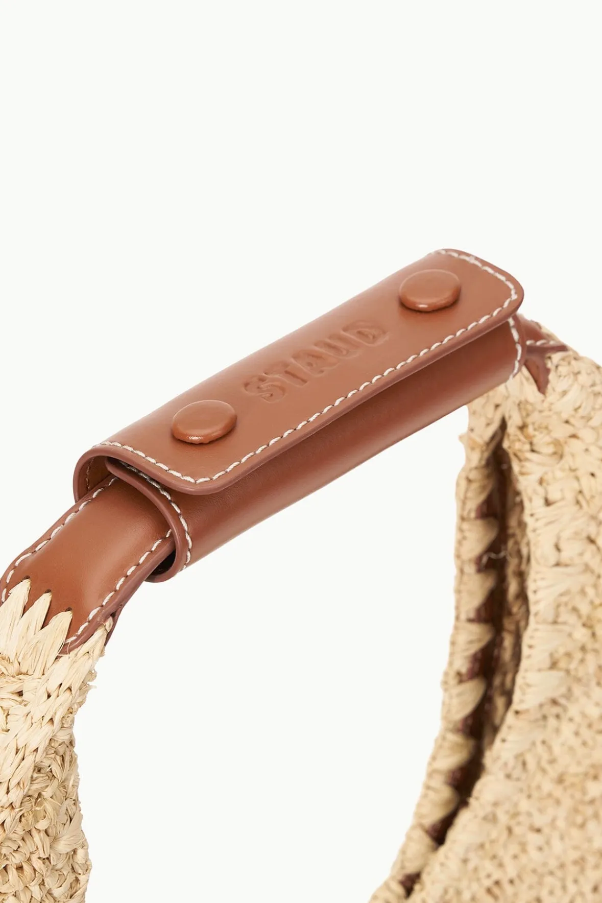 Moon|Shoulder<STAUD MOON RAFFIA BAG NATURAL RAFFIA NATURALTAN