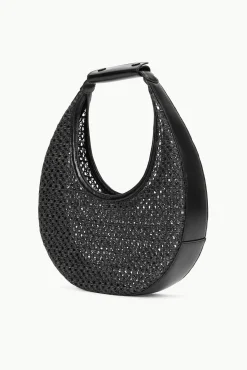 Moon|Shoulder<STAUD MOON WOVEN BAG   BLACK