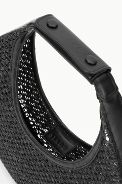 Moon|Shoulder<STAUD MOON WOVEN BAG   BLACK