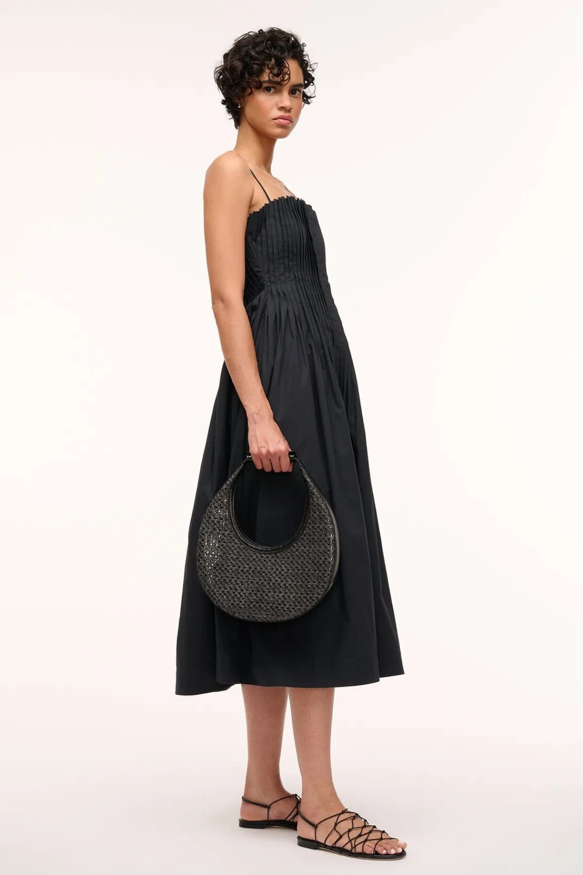 Moon|Shoulder<STAUD MOON WOVEN BAG PAPER