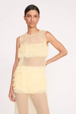Tops<STAUD MYRTLE TOP LEMON DROP LEMONDROP