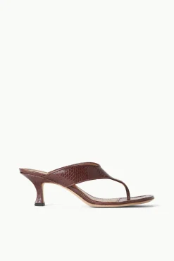 Heels<STAUD NATALIA THONG SANDAL   MAHOGANY