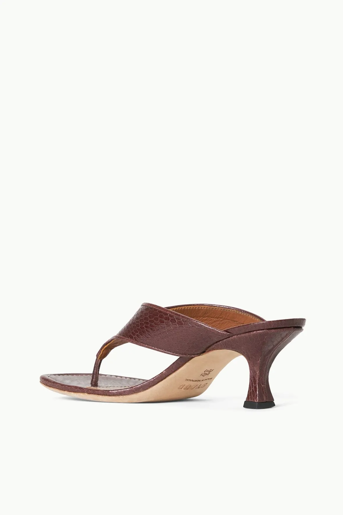 Heels<STAUD NATALIA THONG SANDAL MAHOGANY