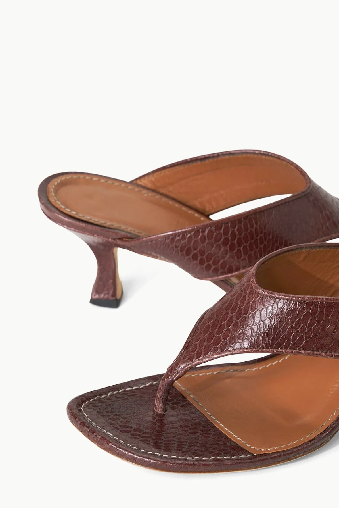 Heels<STAUD NATALIA THONG SANDAL MAHOGANY