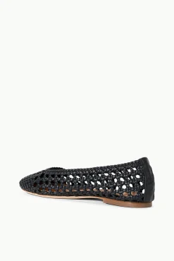 Mules & Flats<STAUD NELL CROCHET BALLERINA   BLACK