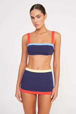 Bikinis<STAUD NELL SWIM SKIRT  NAVY COLORBLOCK NAVYCOLORBLOCK