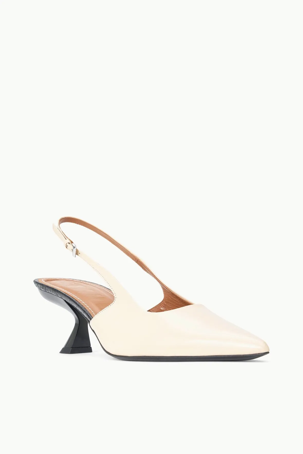 Heels<STAUD NEVE SLINGBACK HEEL CREAM BLACK CREAMBLACK