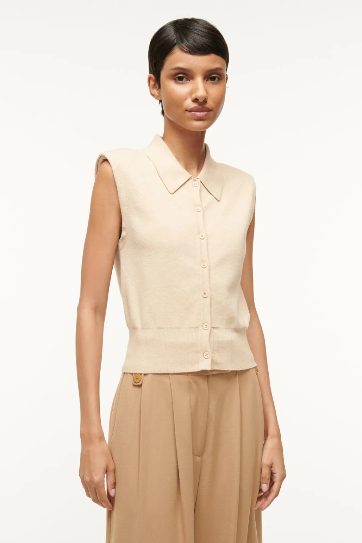 Knits|Spring Suiting<STAUD NOLA SWEATER CAMEL