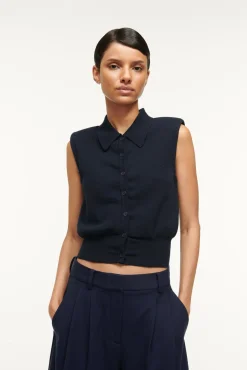 Knits|Tops<STAUD NOLA SWEATER   NAVY