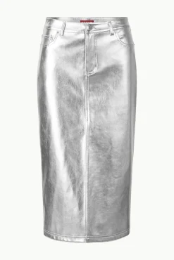 Skirts<STAUD OAKLYN SKIRT   SILVER