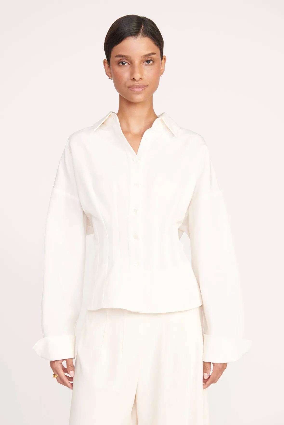 Tops<STAUD OPHELIA TOP IVORY