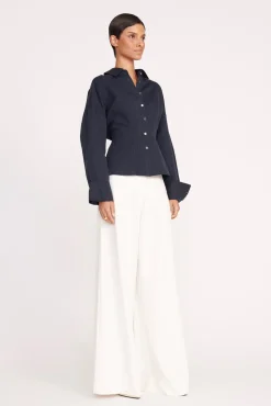 Tops<STAUD OPHELIA TOP   NAVY