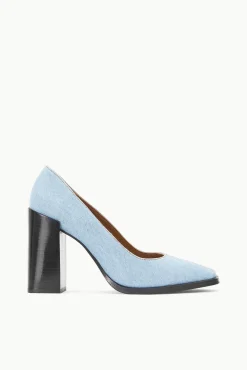 STAUD + Wrangler<STAUD PAZ PUMP  DENIM BLUE DENIMBLUE