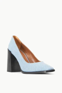 STAUD + Wrangler<STAUD PAZ PUMP  DENIM BLUE DENIMBLUE