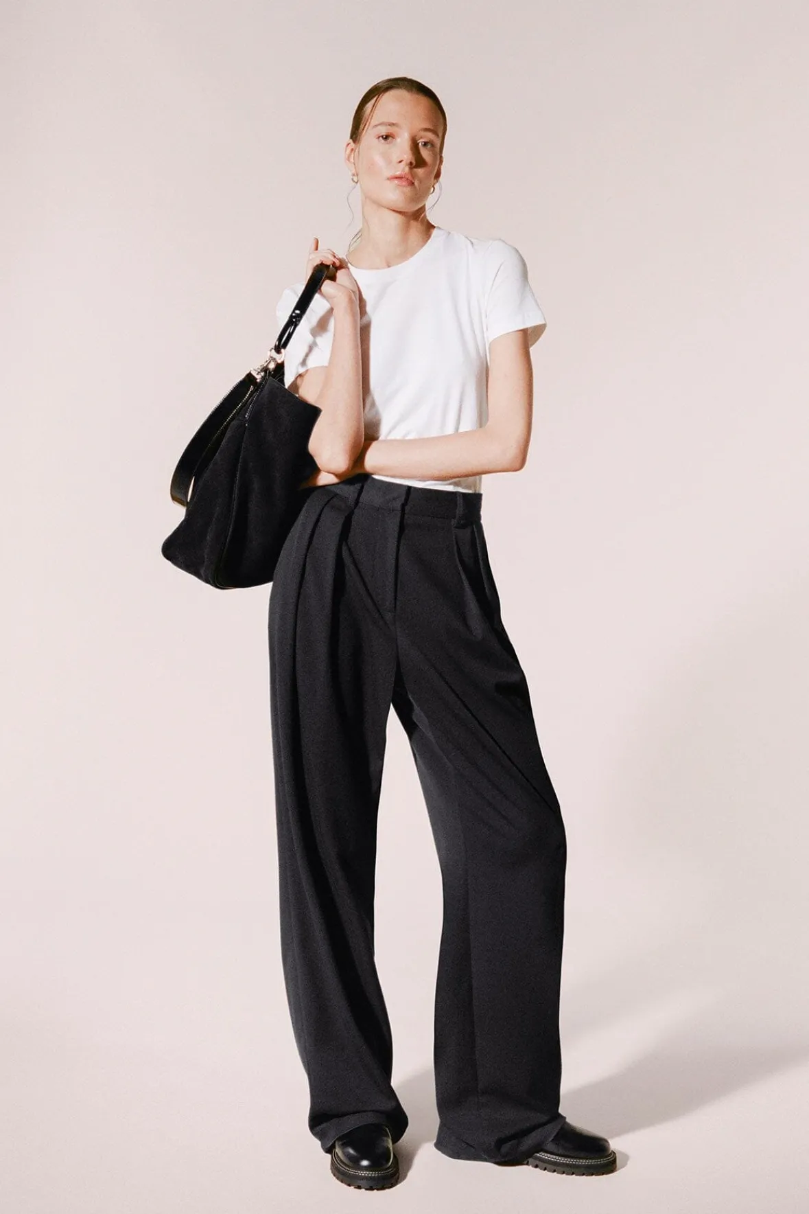 Shoulder|Totes<STAUD PERRY BAG SUEDE BLACK