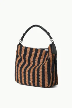 Totes<STAUD PERRY BAG  BLACK TAN SEASHORE STRIPE BLACKTANSEASHORESTRIPE