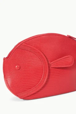 Clutches<STAUD PESCE LEATHER CLUTCH  RED ROSE REDROSE