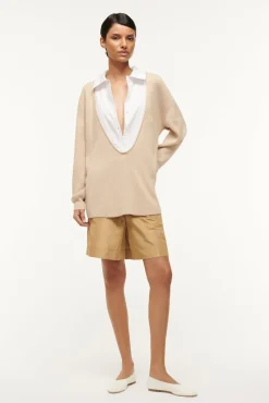 Spring Suiting|Knits<STAUD PIETRO SWEATER CAMEL WHITE CAMELWHITE