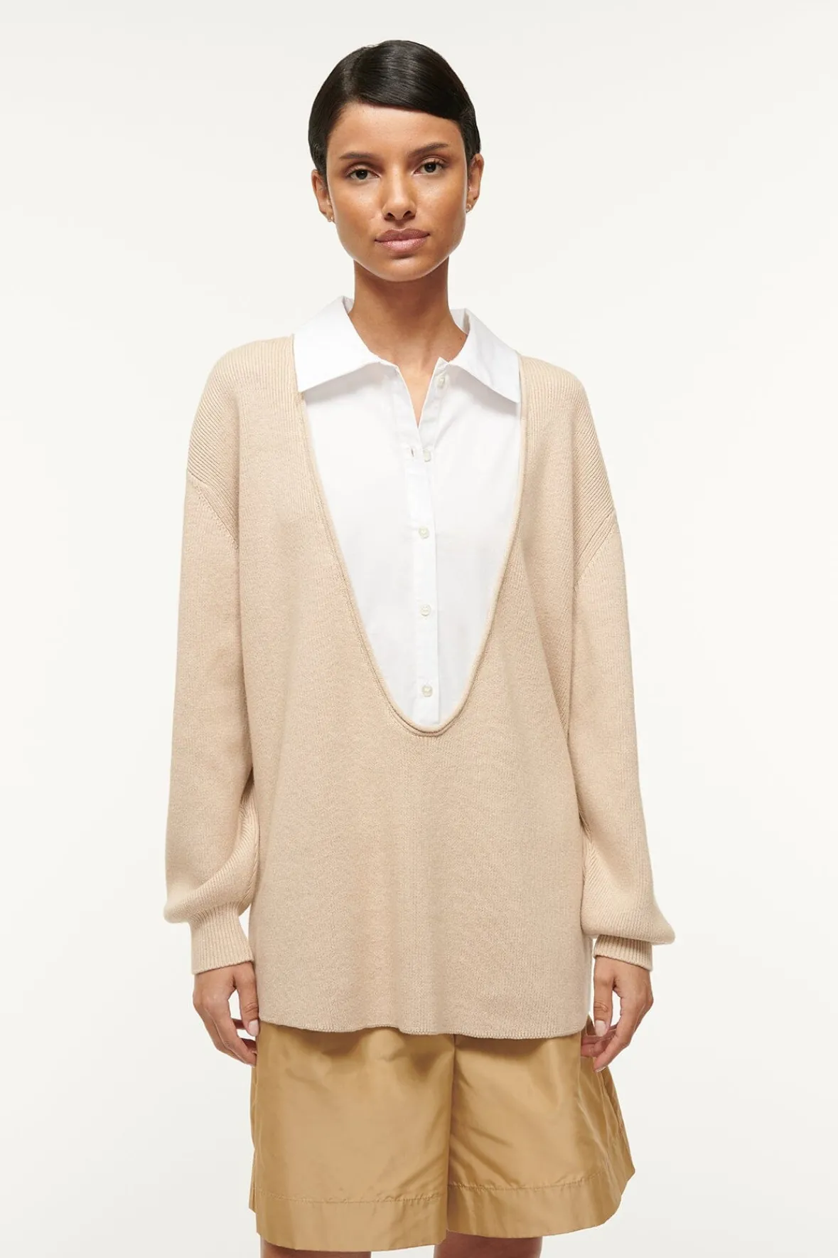 Spring Suiting|Knits<STAUD PIETRO SWEATER CAMEL WHITE CAMELWHITE