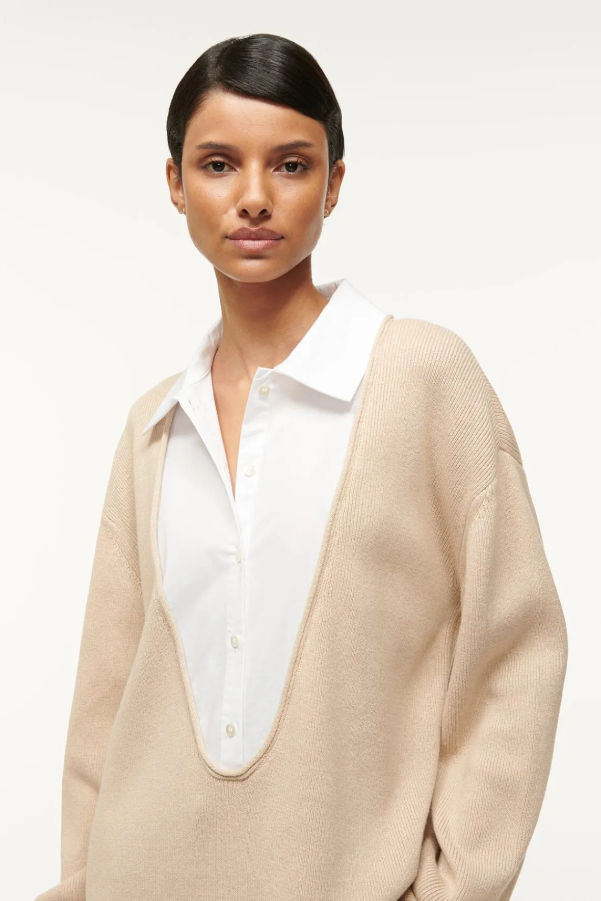 Spring Suiting|Knits<STAUD PIETRO SWEATER CAMEL WHITE CAMELWHITE