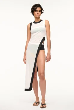 Cover-Ups<STAUD POINTER COVERUP TOP WHITE BLACK WHITEBLACK