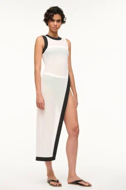 Cover-Ups<STAUD POINTER COVERUP TOP  WHITE BLACK WHITEBLACK
