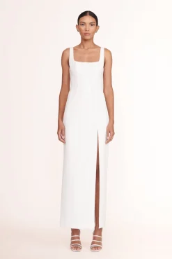 Dresses<STAUD PORTRAIT DRESS WHITE