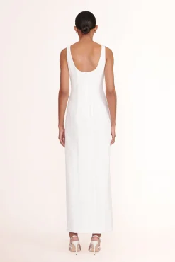 Dresses<STAUD PORTRAIT DRESS   WHITE