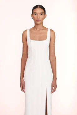 Dresses<STAUD PORTRAIT DRESS   WHITE