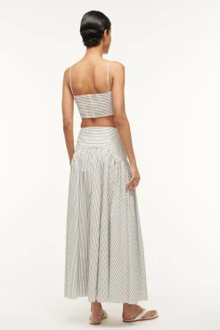 Poplin Shop|Skirts<STAUD PROCIDA SKIRT  IVORY MICRO STRIPE IVORYMICROSTRIPE