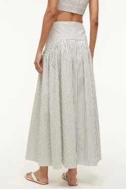 Poplin Shop|Skirts<STAUD PROCIDA SKIRT  IVORY MICRO STRIPE IVORYMICROSTRIPE