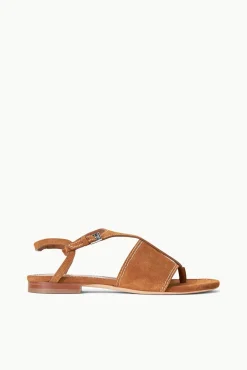 Sandals<STAUD PURA VIDA FLAT SANDAL   TAN
