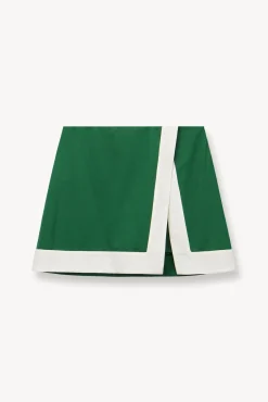 STAUD Court<STAUD RALLY SKIRT  COURT GREEN IVORY COURTGREENIVORY