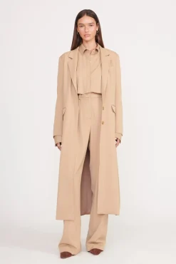 Essentials|Outerwear & Jackets<STAUD RALPH COAT CAMEL